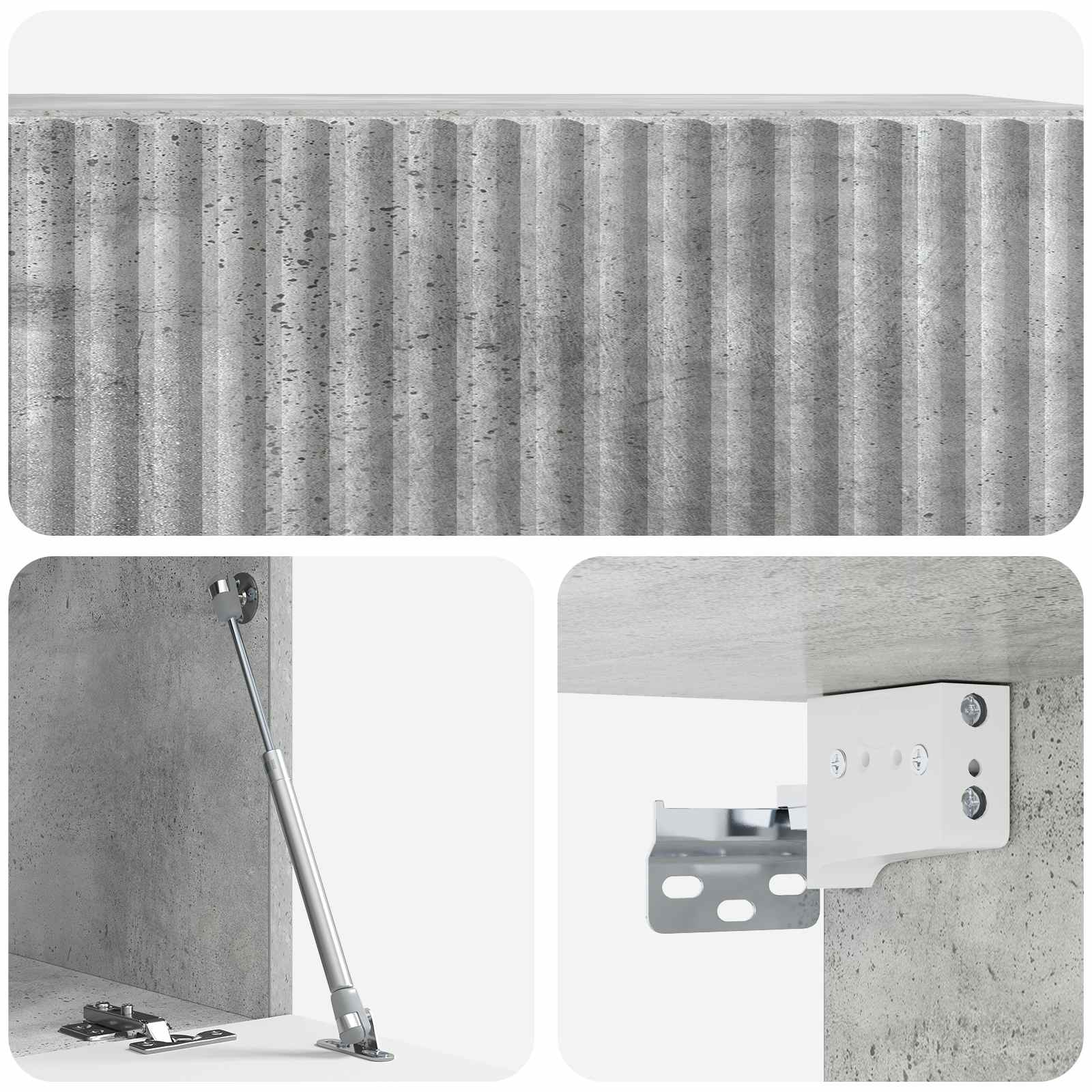 Mobile Porta TV da Muro Grigio Cemento 59,5 x 31 x 30 cm | homemem39