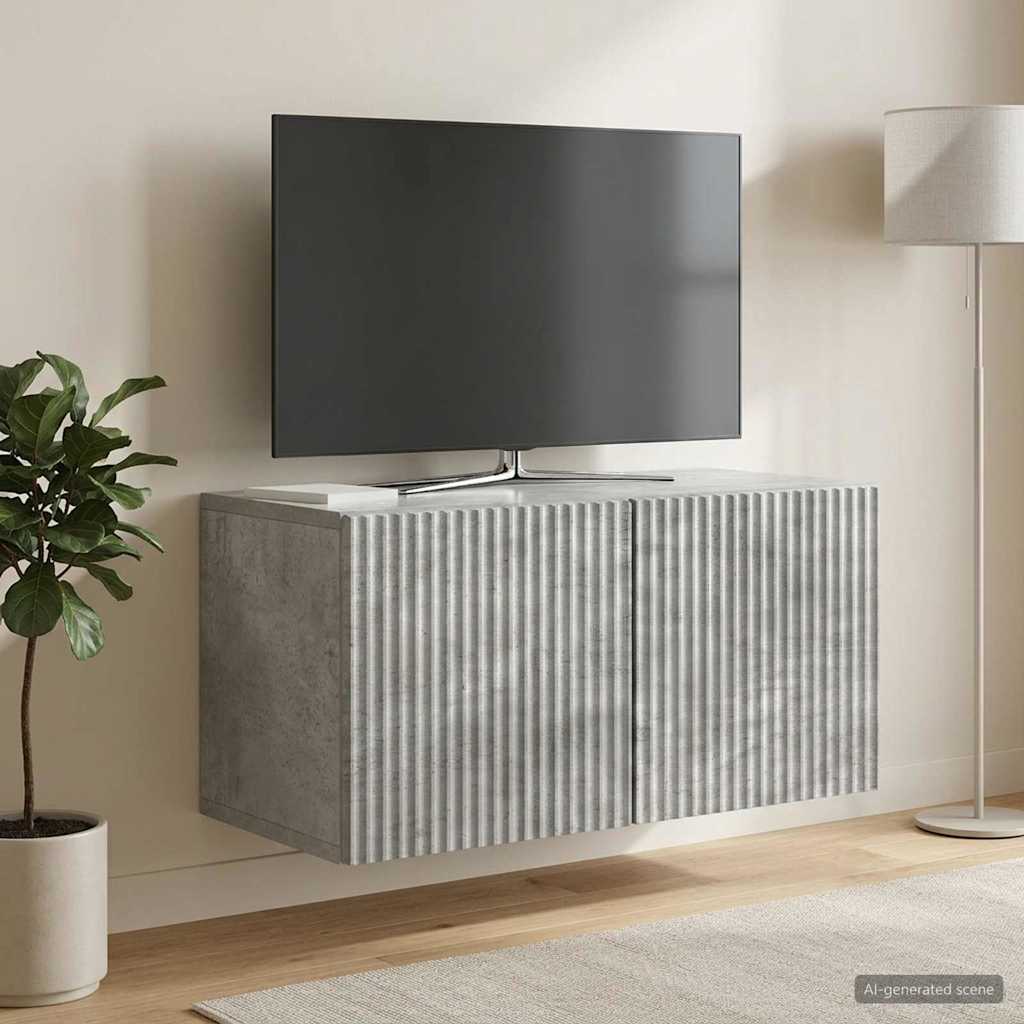 Mobile Porta TV da Muro Grigio Cemento 59,5 x 31 x 30 cm