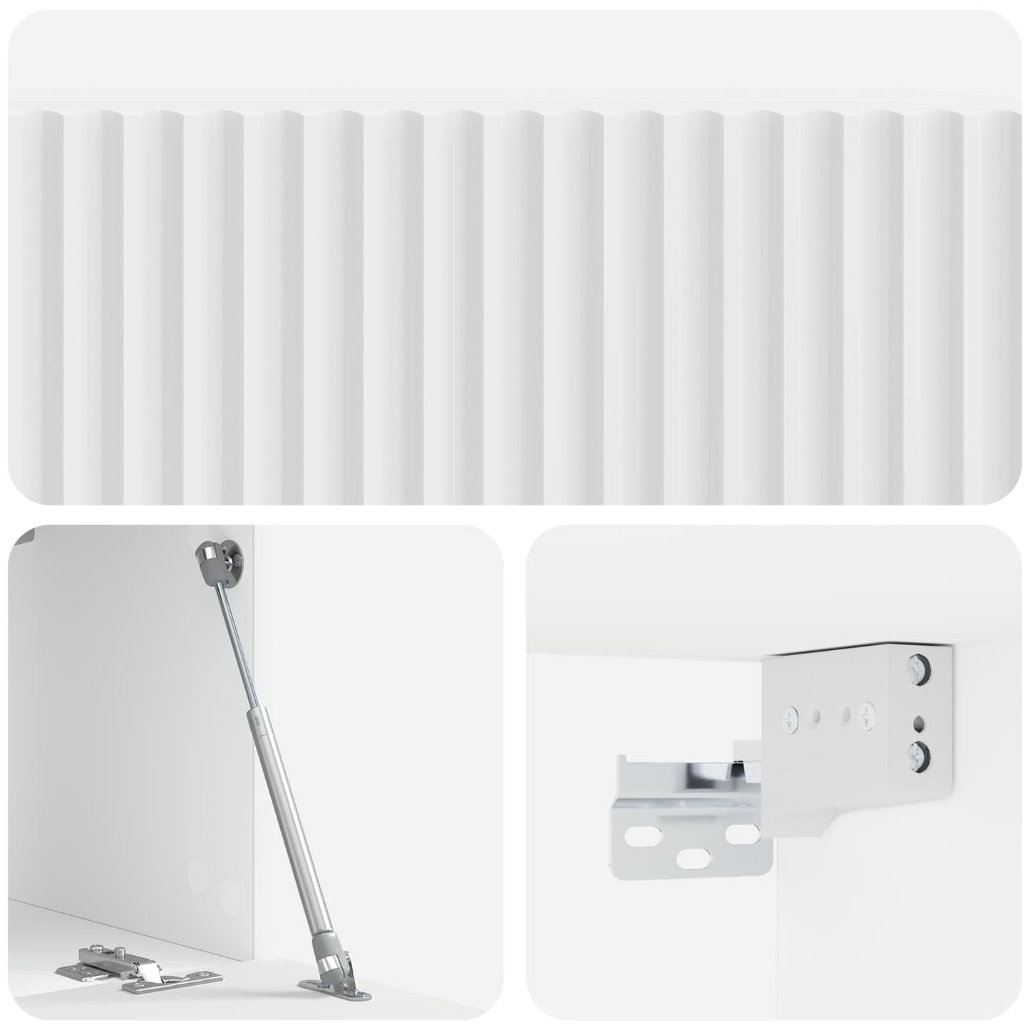 Mobile Porta TV da Muro Bianco Lucido 59,5 x 31 x 30 cm | homemem39