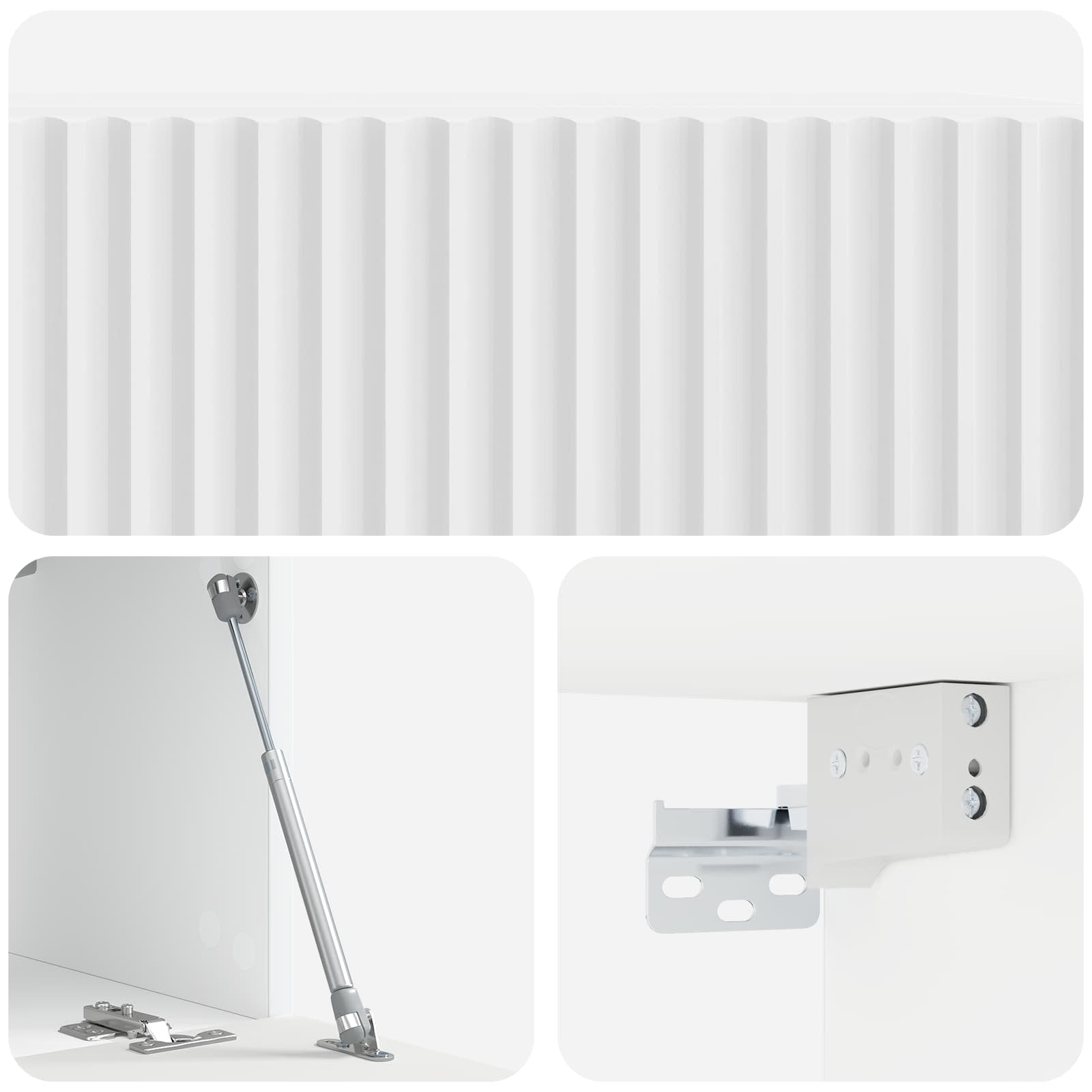 Mobile Porta TV da Muro Bianco Lucido 59,5 x 31 x 30 cm | homemem39