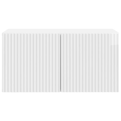 Mobile Porta TV da Muro Bianco Lucido 59,5 x 31 x 30 cm | homemem39