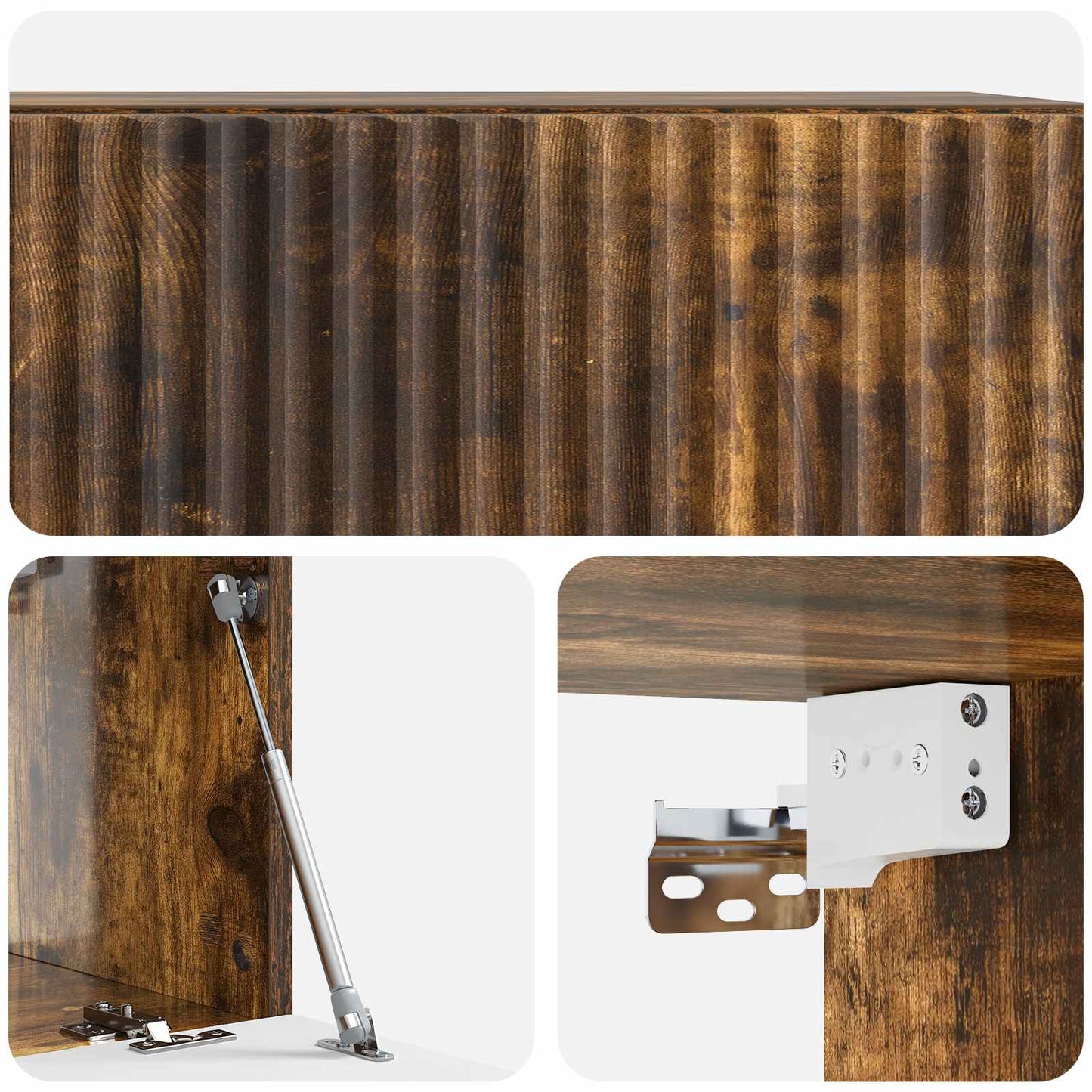 Mobile Porta TV da Muro Rovere Fumo 59,5 x 31 x 30 cm