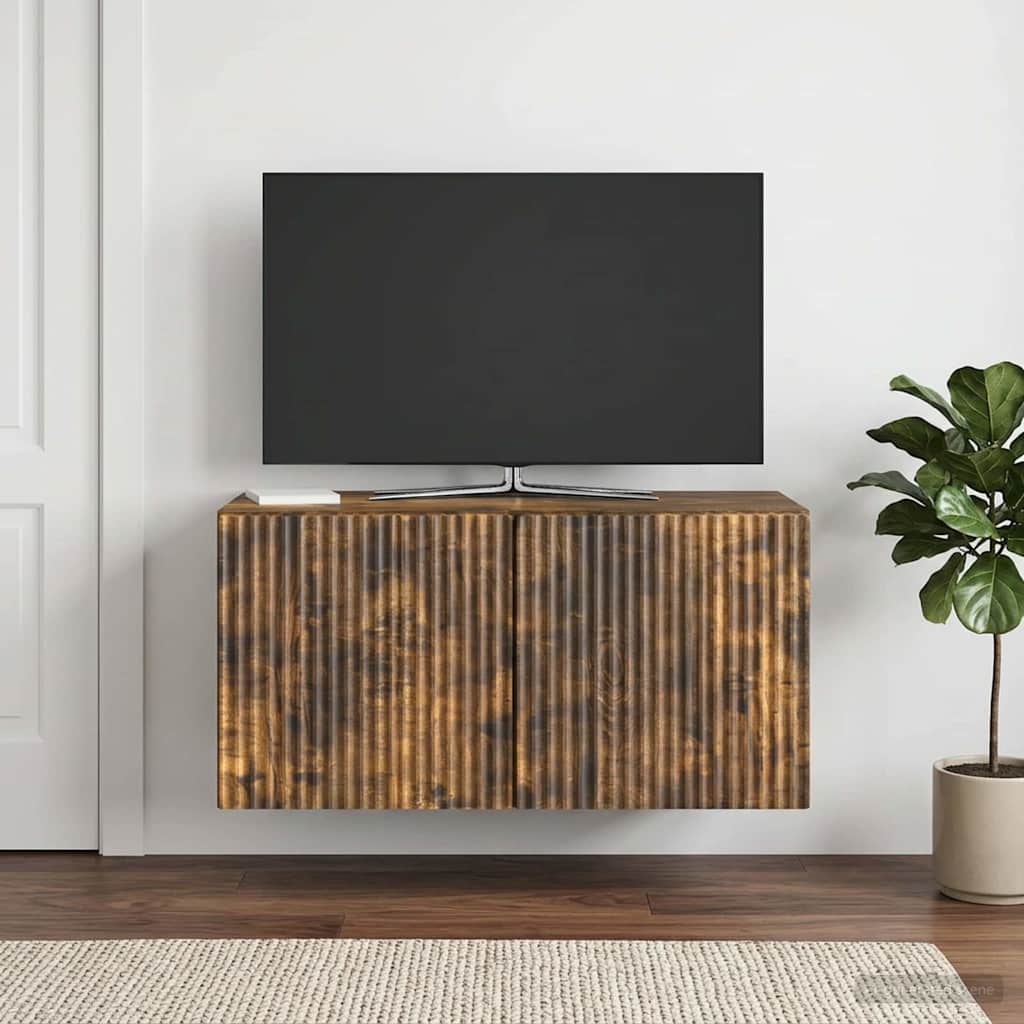 Mobile Porta TV da Muro Rovere Fumo 59,5 x 31 x 30 cm