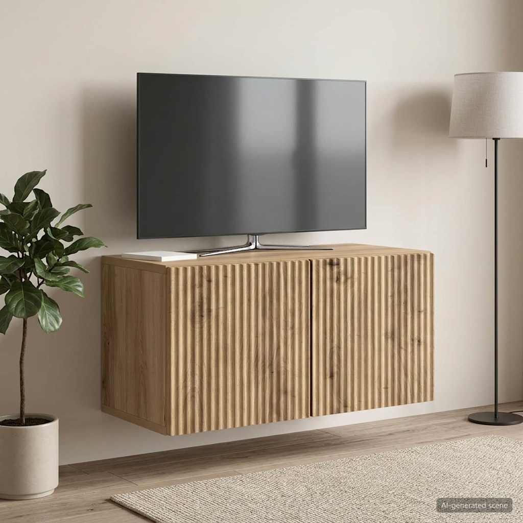 Mobile Porta TV da Muro Rovere Artigianale 59,5 x 31 x 30 cm