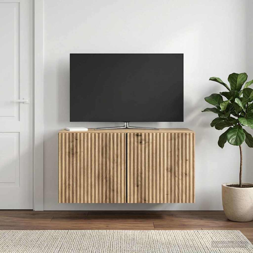 Mobile Porta TV da Muro Rovere Artigianale 59,5 x 31 x 30 cm
