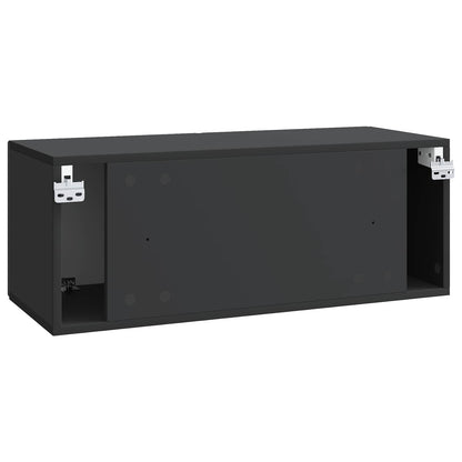 Mobile Porta TV da Muro Nero 78,5 x 31 x 30 cm | homemem39