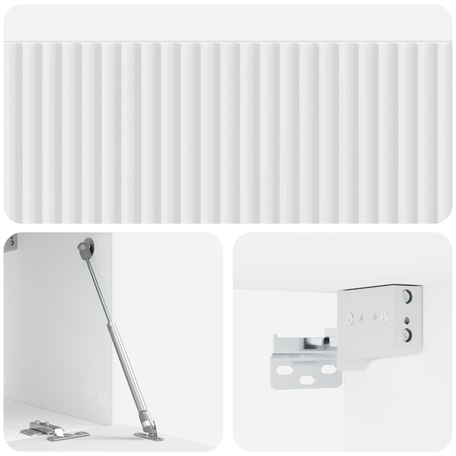 Mobile Porta TV da Muro Bianco Lucido 78,5 x 31 x 30 cm | homemem39