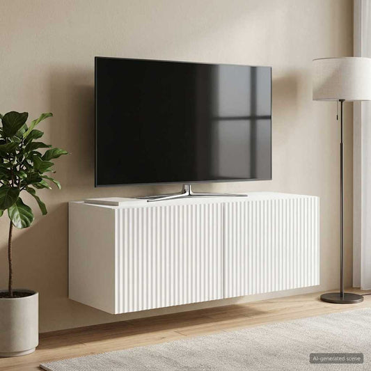 Mobile Porta TV da Muro Bianco Lucido 78,5 x 31 x 30 cm