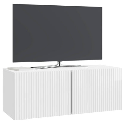 Mobile Porta TV da Muro Bianco Lucido 78,5 x 31 x 30 cm