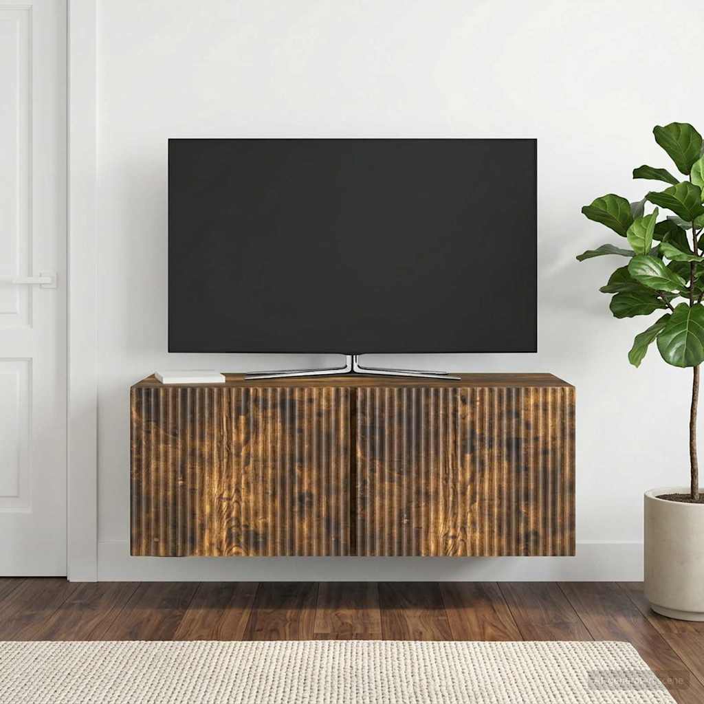 Mobile Porta TV da Muro Rovere Fumo 78,5 x 31 x 30 cm