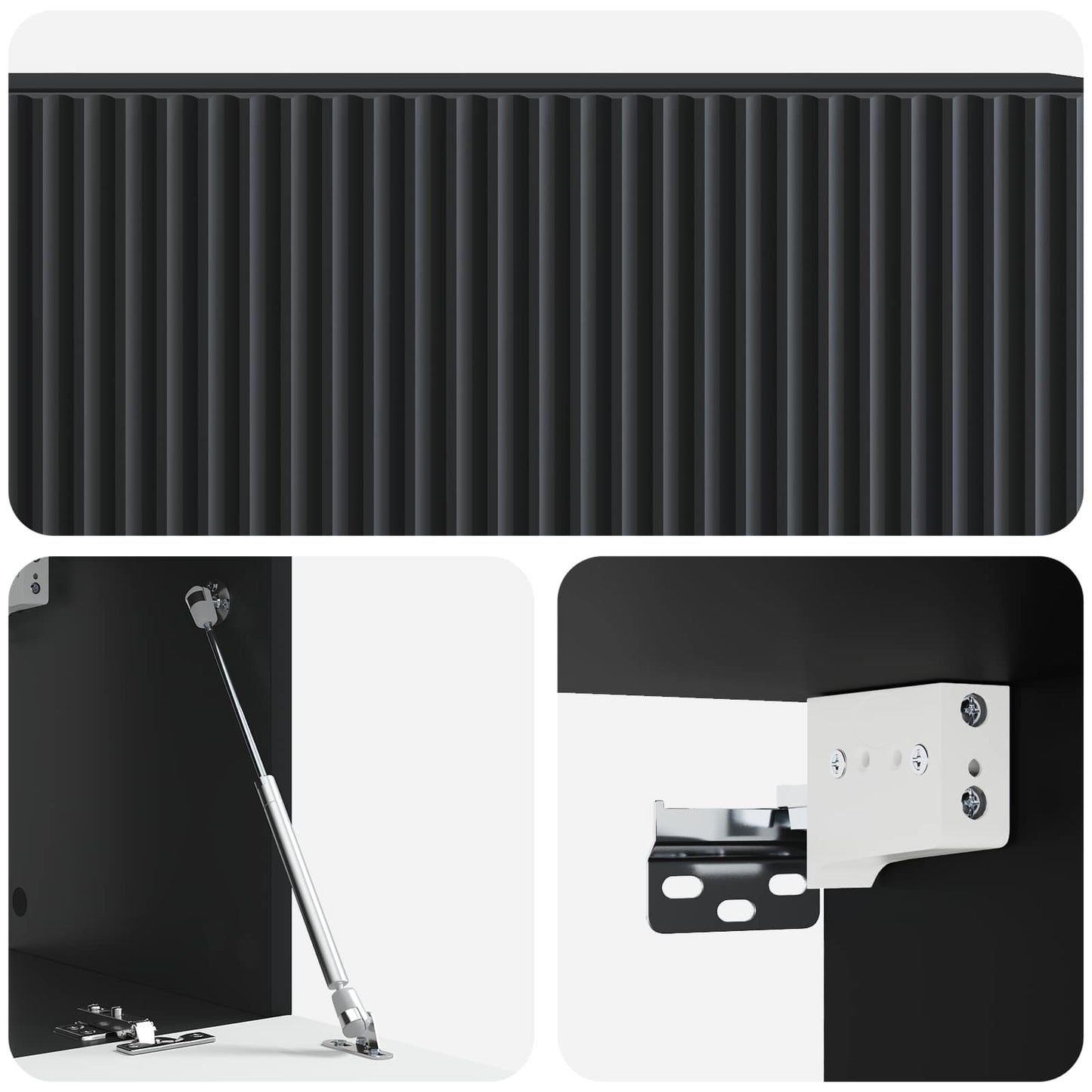 Mobile Porta TV da Muro Montaggio a parete Nero 98 x 31 x 30 cm | homemem39