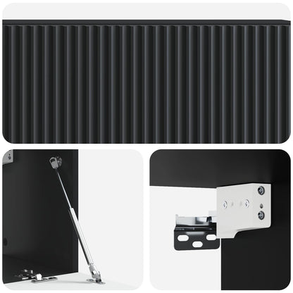 Mobile Porta TV da Muro Montaggio a parete Nero 98 x 31 x 30 cm | homemem39