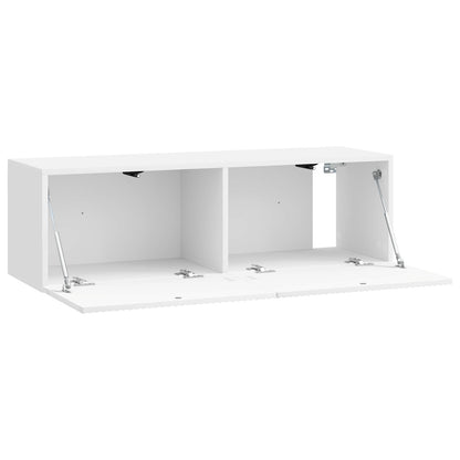 Mobile Porta TV da Muro Bianco Lucido 98 x 31 x 30 cm
