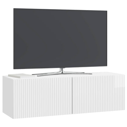 Mobile Porta TV da Muro Bianco Lucido 98 x 31 x 30 cm