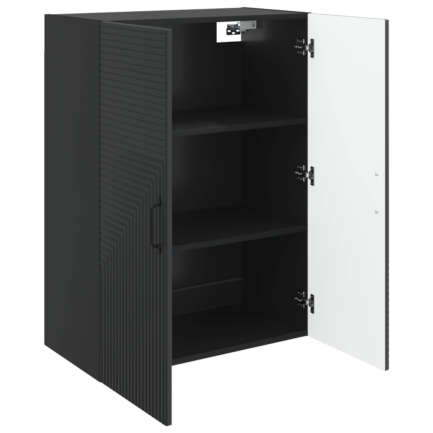 Mobiletto a muro Nero 66 x 34,5 x 90 cm Legno ingegnerizzato