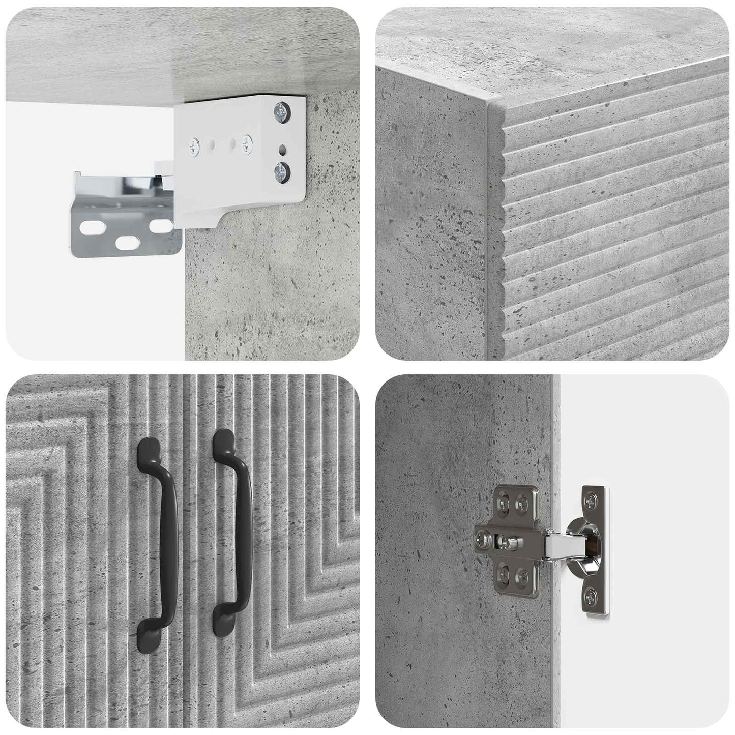 Mobiletto a muro Grigio Cemento 66 x 34,5 x 90 cm | homemem39