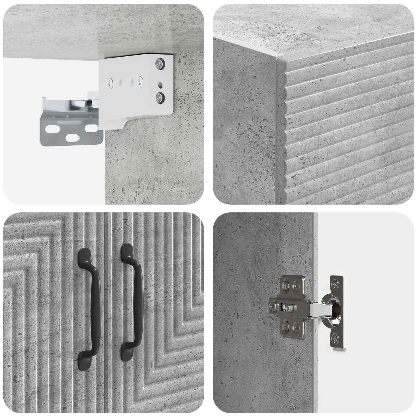 Mobiletto a muro Grigio Cemento 66 x 34,5 x 90 cm | homemem39