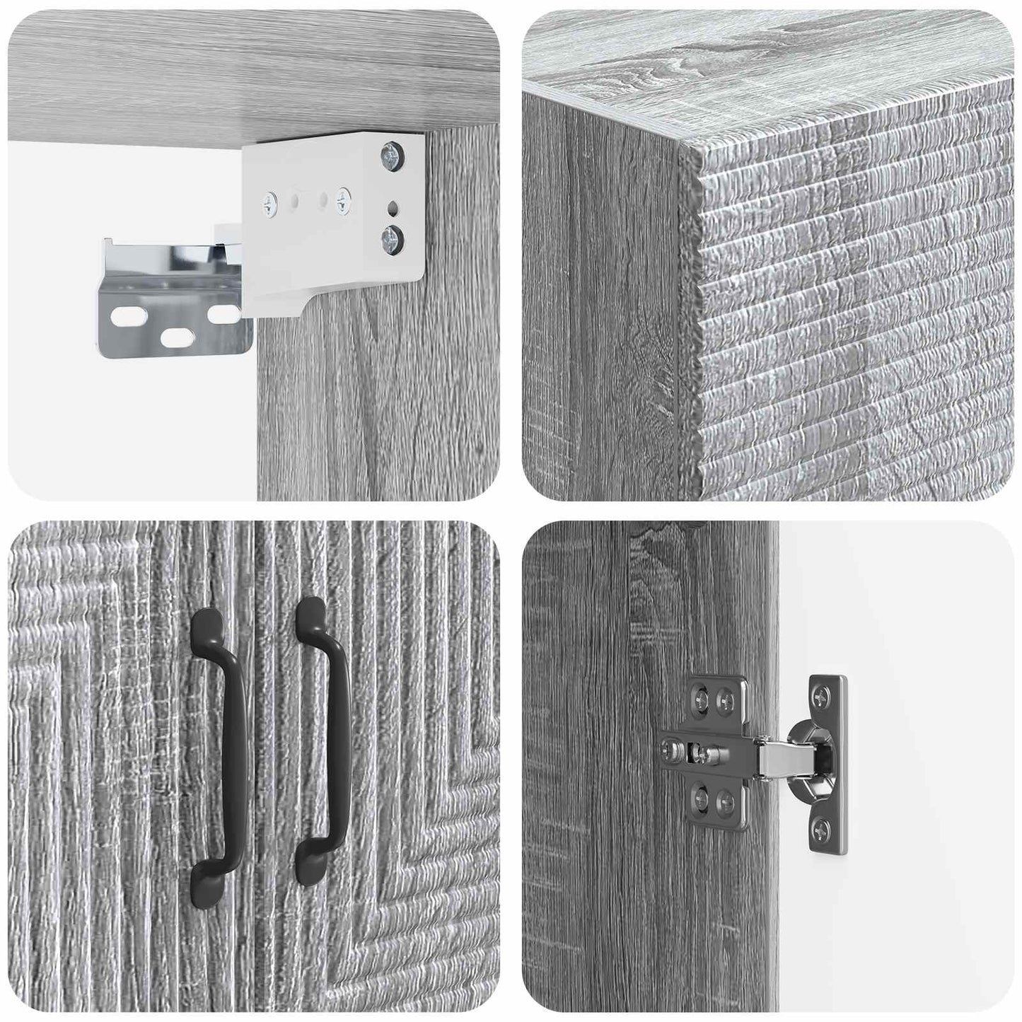 Mobiletto a muro Sonoma grigio 66 x 34,5 x 90 cm | homemem39