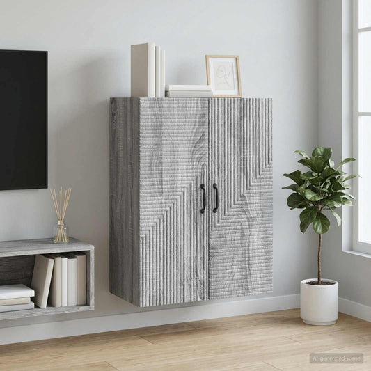 Mobiletto a muro Sonoma grigio 66 x 34,5 x 90 cm | homemem39