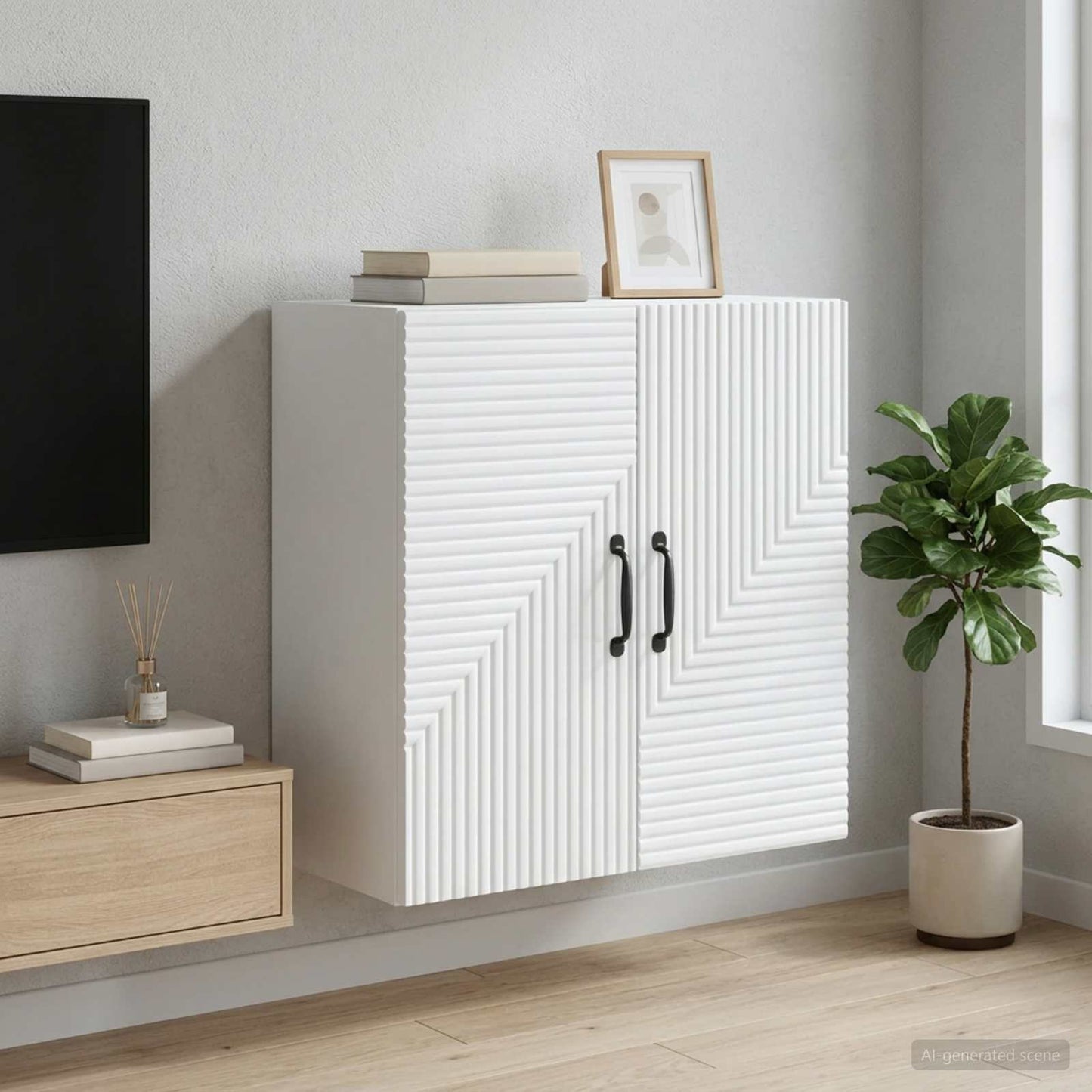 Mobiletto a muro Bianco 59 x 31 x 60 cm Legno ingegnerizzato | homemem39