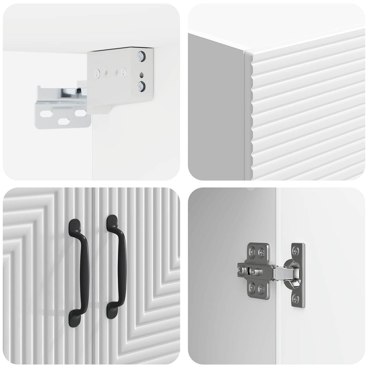 Mobiletto a muro Bianco Lucido 59 x 31 x 60 cm | homemem39