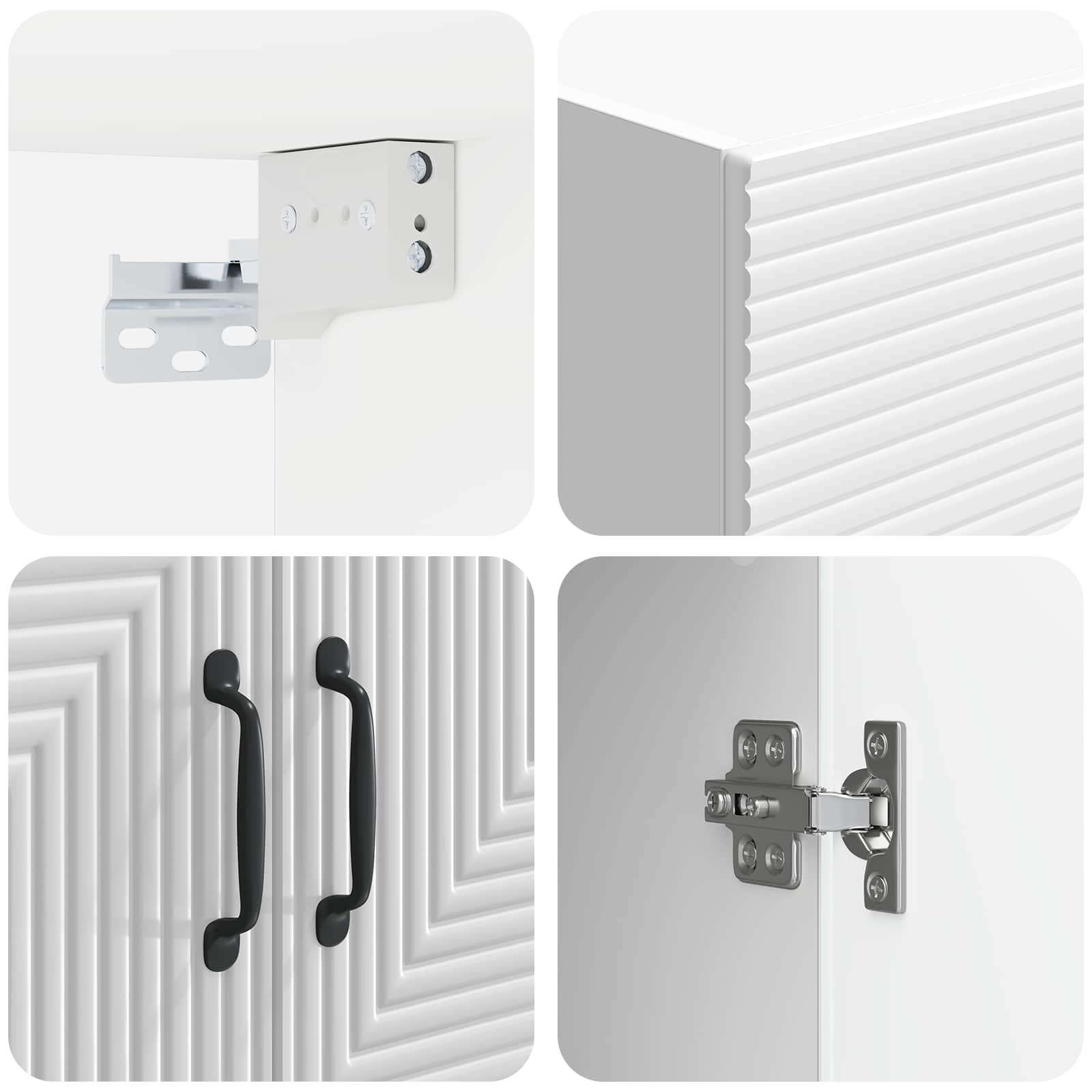 Mobiletto a muro Bianco Lucido 59 x 31 x 60 cm | homemem39
