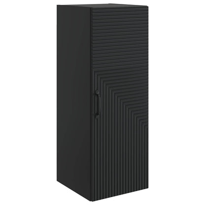 Mobiletto a muro Nero 33 x 34,5 x 90 cm Legno ingegnerizzato | homemem39