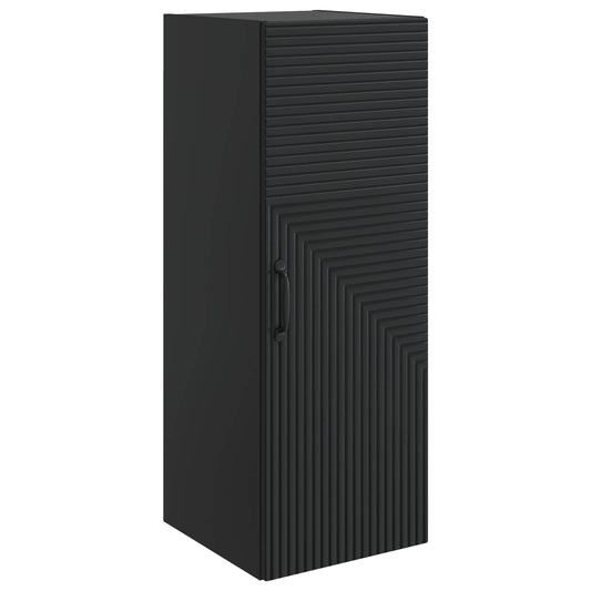 Mobiletto a muro Nero 33 x 34,5 x 90 cm Legno ingegnerizzato | homemem39
