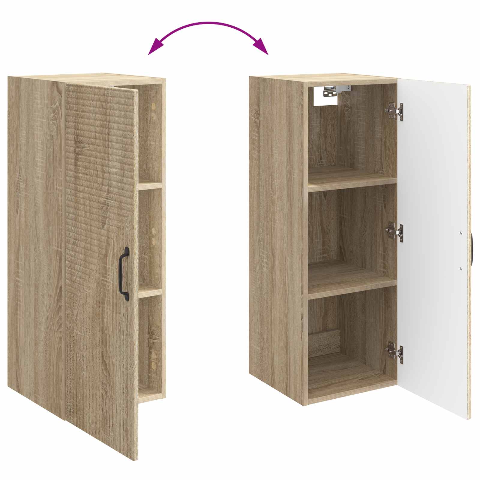 Mobiletto a muro Rovere Sonoma 33 x 34,5 x 90 cm | homemem39