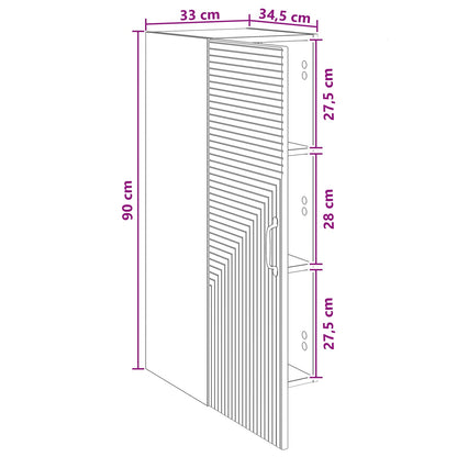 Mobiletto a muro Bianco Lucido 33 x 34,5 x 90 cm | homemem39