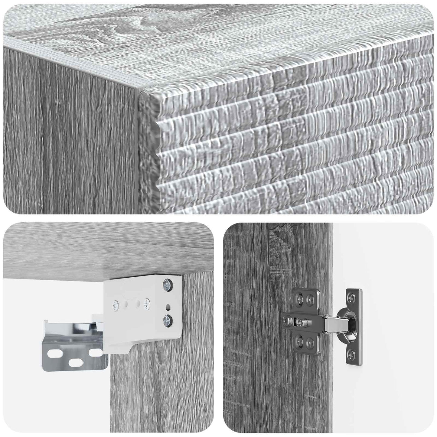 Mobiletto a muro Sonoma grigio 33 x 34,5 x 90 cm | homemem39