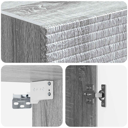 Mobiletto a muro Sonoma grigio 33 x 34,5 x 90 cm | homemem39
