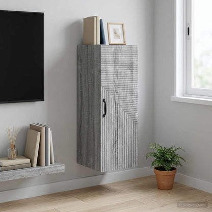 Mobiletto a muro Sonoma grigio 33 x 34,5 x 90 cm | homemem39