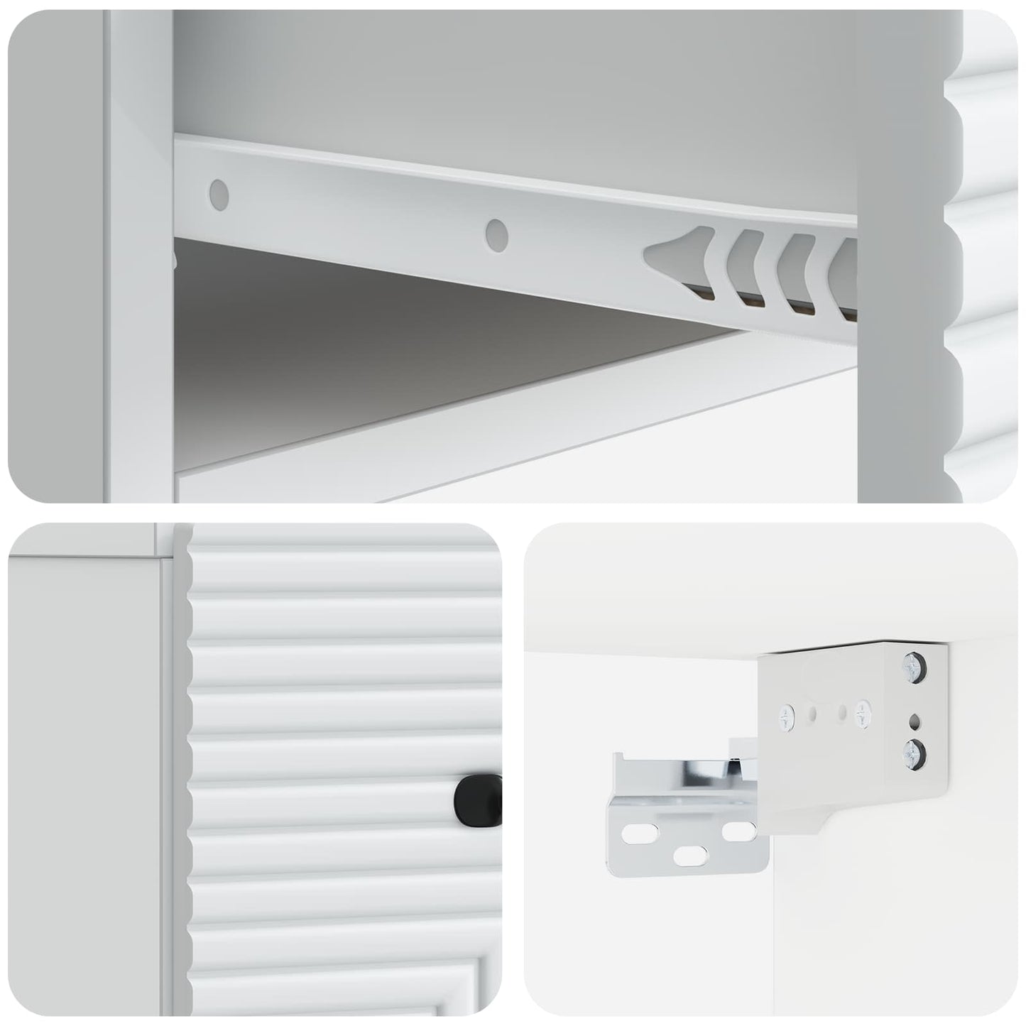 Mobiletto da notte a muro 2 pcs Bianco 34,5 x 33 x 20 cm