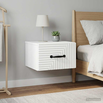 Mobiletto da notte a muro 2 pcs Bianco 34,5 x 33 x 20 cm