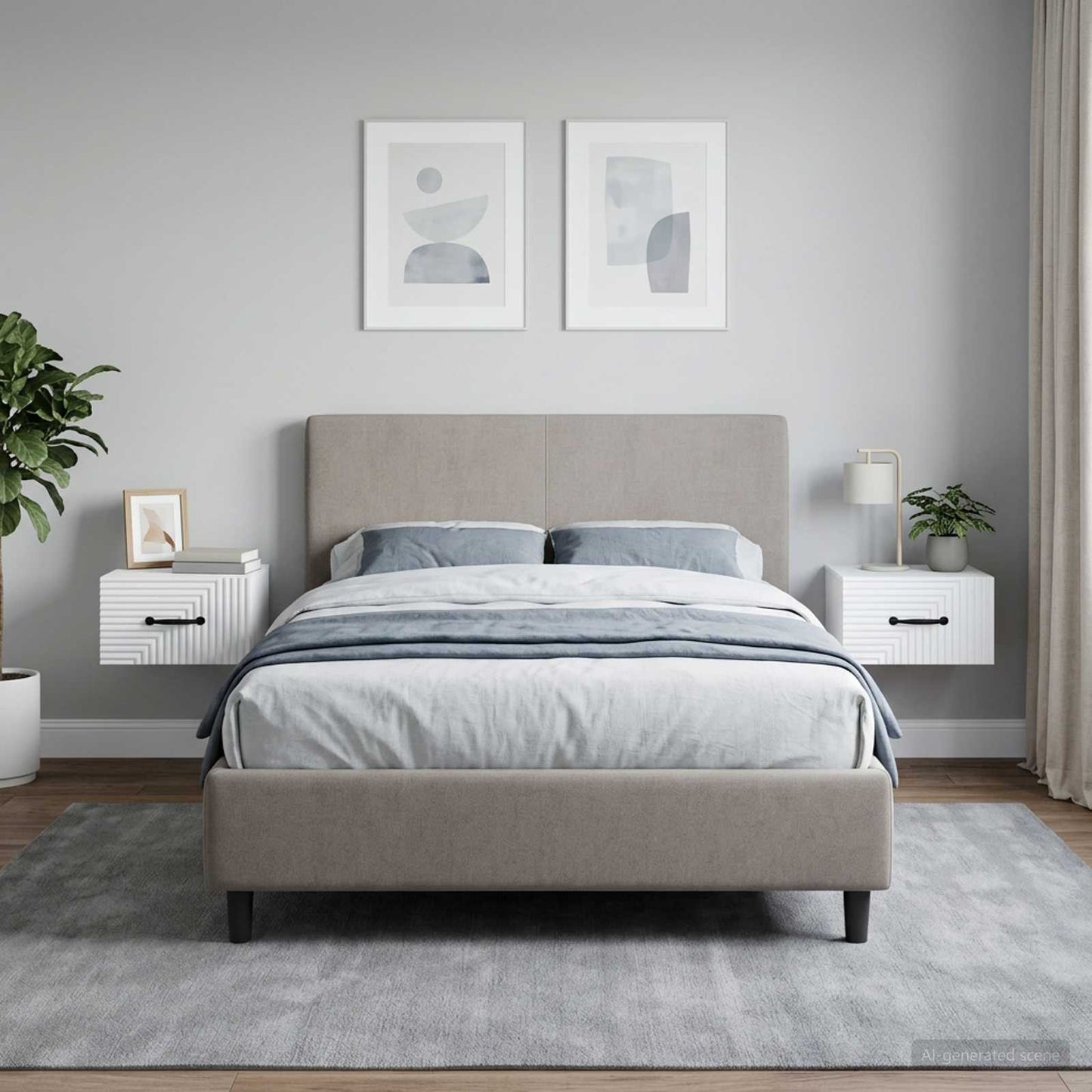 Mobiletto da notte a muro 2 pcs Bianco 34,5 x 33 x 20 cm