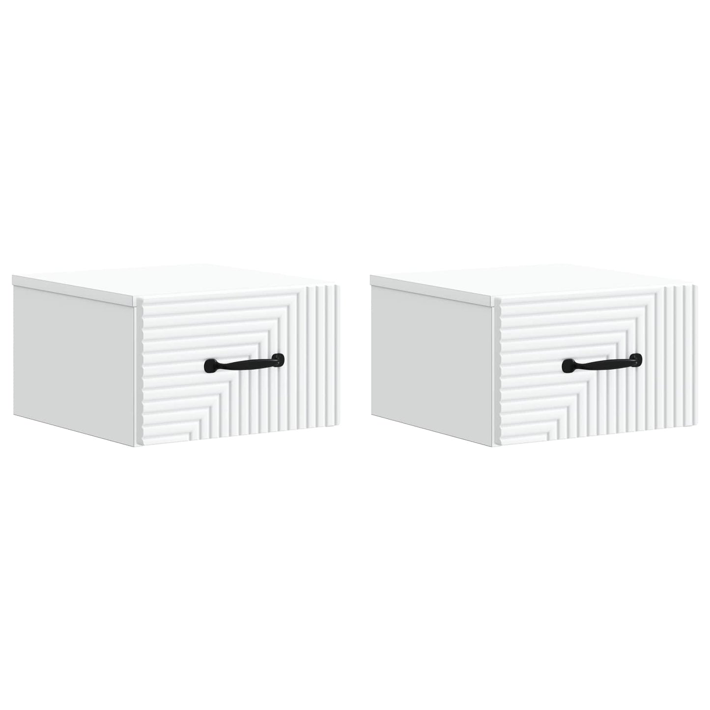 Mobiletto da notte a muro 2 pcs Bianco 34,5 x 33 x 20 cm