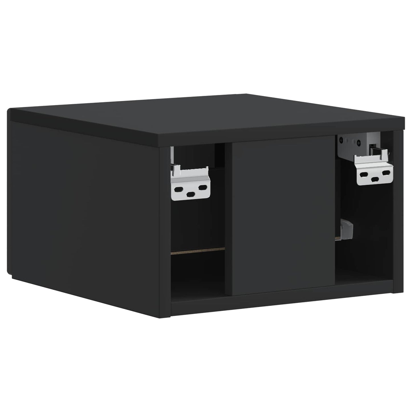Mobiletto da notte a muro con cassetto Nero 34,5 x 33 x 20 cm | homemem39