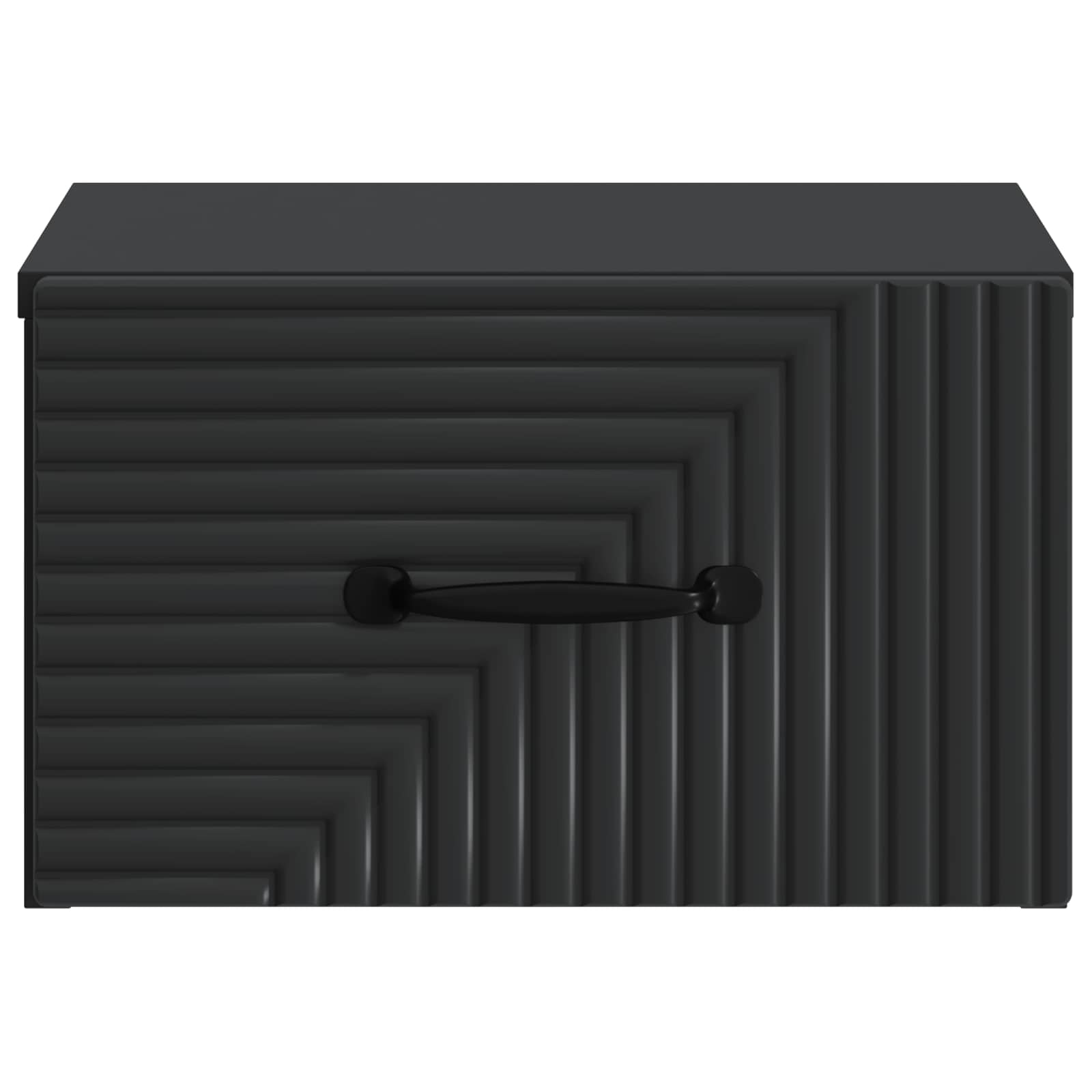 Mobiletto da notte a muro con cassetto Nero 34,5 x 33 x 20 cm | homemem39