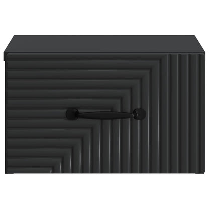 Mobiletto da notte a muro con cassetto Nero 34,5 x 33 x 20 cm | homemem39