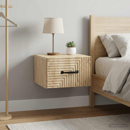 Mobiletto da notte a muro 2 pcs Rovere Sonoma 34,5 x 33 x 20 cm