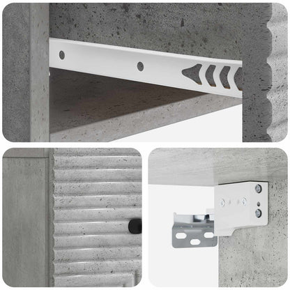 Mobiletto da notte a muro Grigio Cemento 34,5 x 33 x 20 cm | homemem39