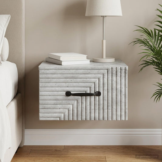 Mobiletto da notte a muro Grigio Cemento 34,5 x 33 x 20 cm
