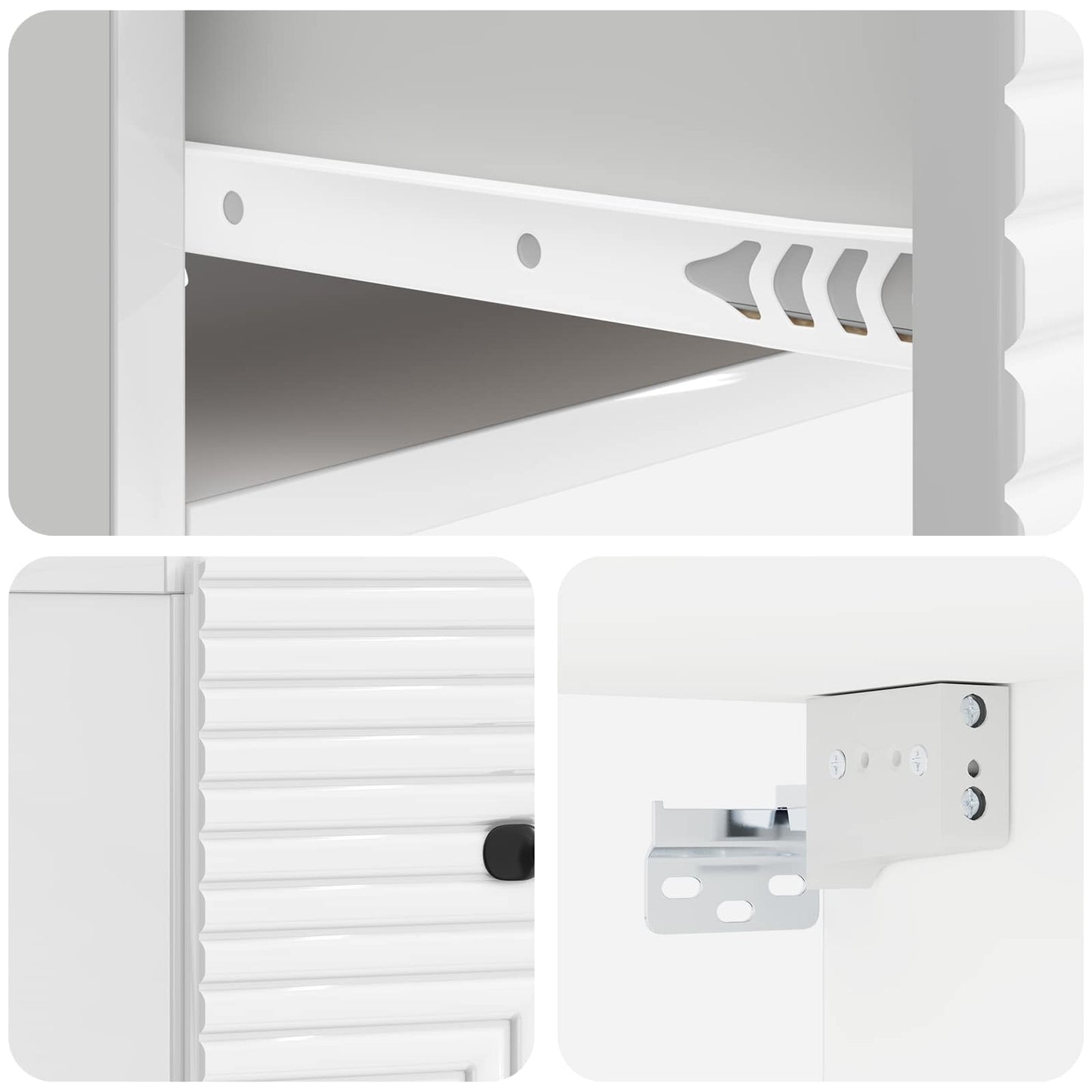 Mobiletto da notte a muro Bianco Lucido 34,5 x 33 x 20 cm | homemem39