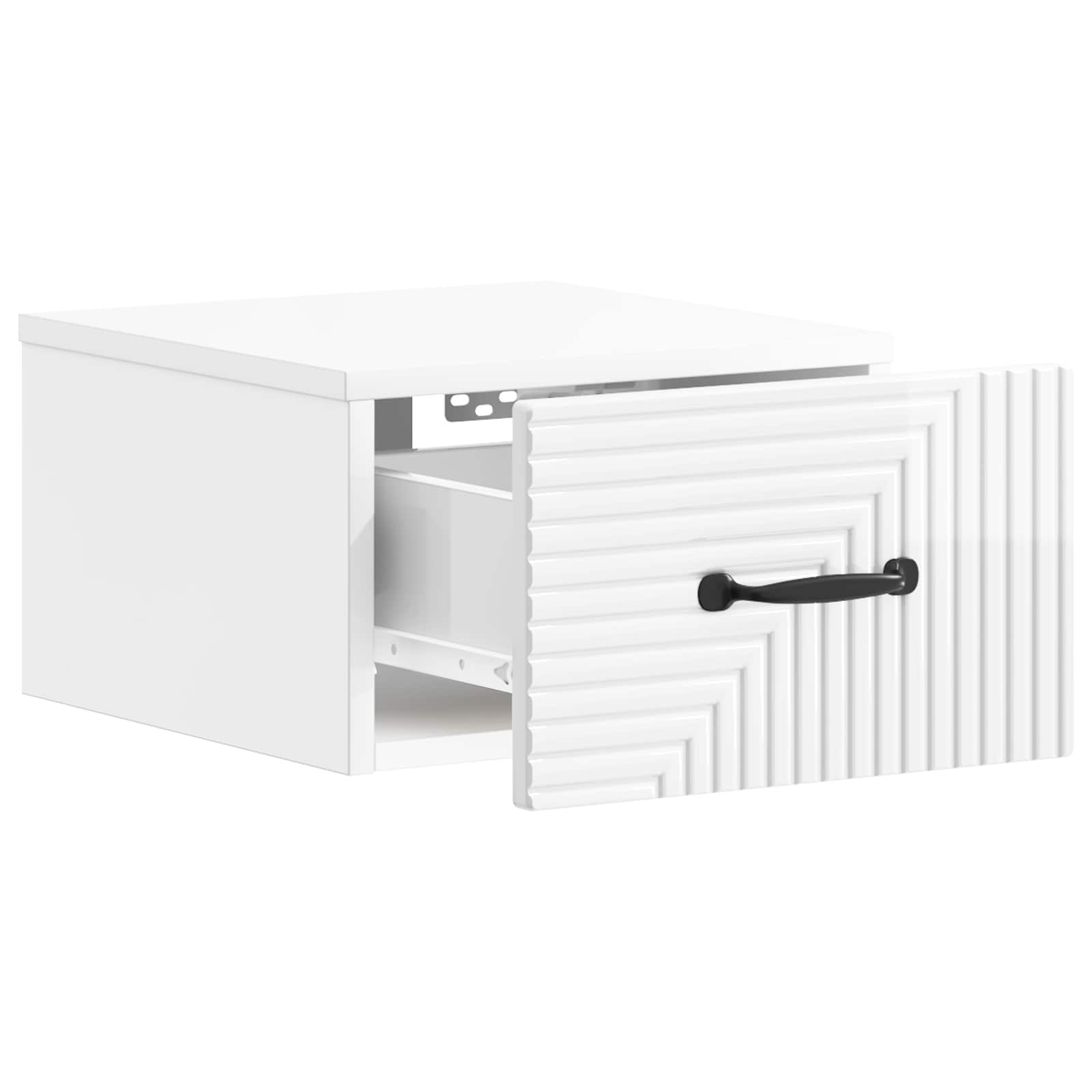 Mobiletto da notte a muro Bianco Lucido 34,5 x 33 x 20 cm | homemem39