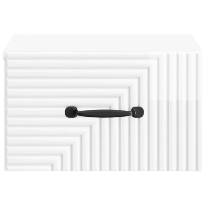 Mobiletto da notte a muro Bianco Lucido 34,5 x 33 x 20 cm | homemem39