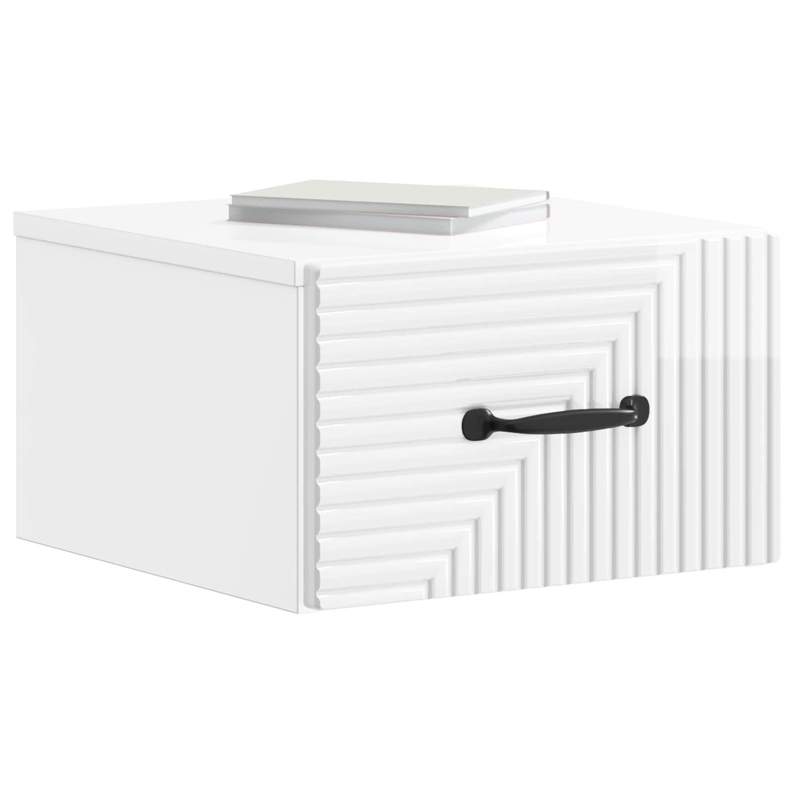Mobiletto da notte a muro Bianco Lucido 34,5 x 33 x 20 cm | homemem39