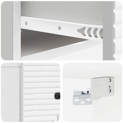 Mobiletto da notte a muro 2 pcs Bianco Lucido 34,5 x 33 x 20 cm | homemem39