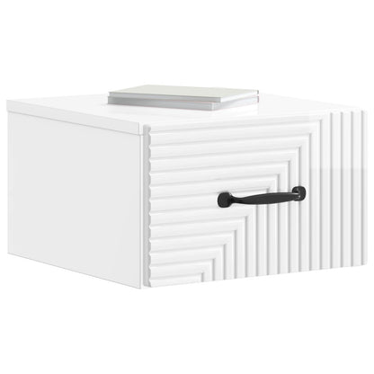 Mobiletto da notte a muro 2 pcs Bianco Lucido 34,5 x 33 x 20 cm | homemem39
