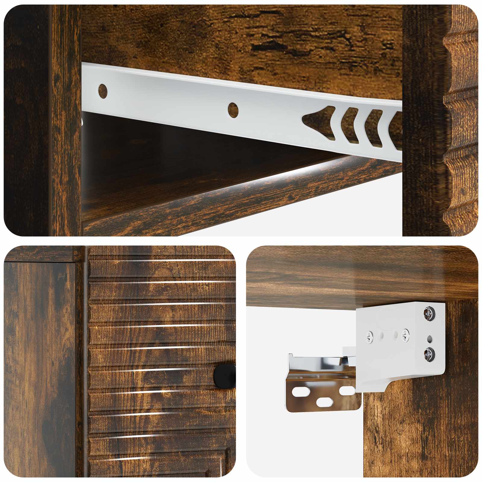 Mobiletto da notte a muro Rovere Fumo 34,5 x 33 x 20 cm | homemem39
